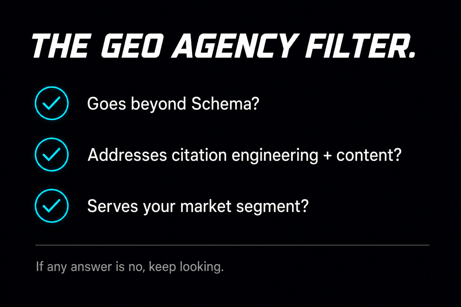 The GEO Agency Filter